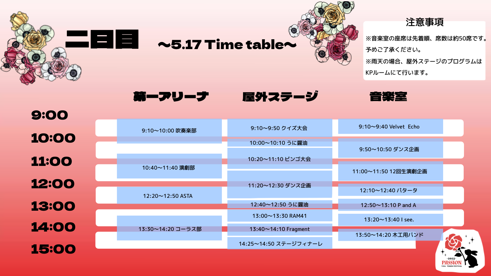 Day 2 Timetable